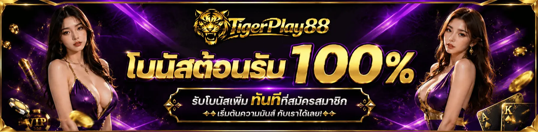 TIGERPLAY88 โบนัสต้อนรับ 100% สำหรับสมาชิกใหม่